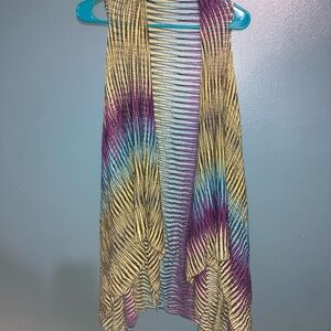 Colorful Striped Open Cardigan